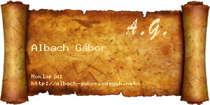 Albach Gábor névjegykártya