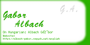 gabor albach business card